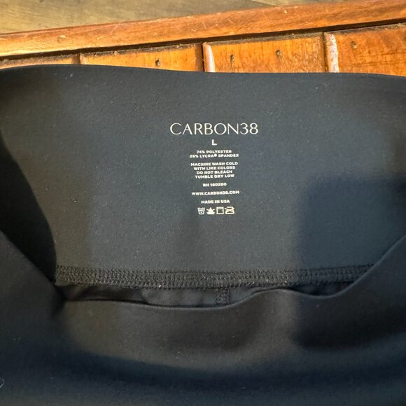 Carbon38 | High Rise Full-Length Legging in Diamond Compression - Black Sz. Lg - Picture 6 of 7